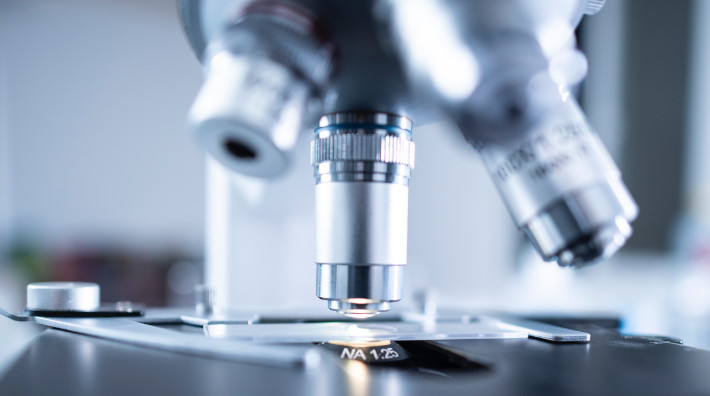 close up of a microscope