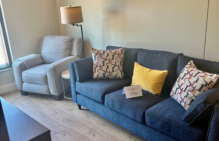 rendering of hope lodge guest room sitting area